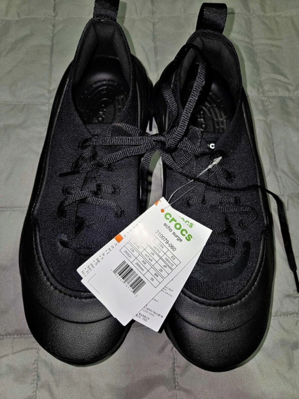 Crocs Echo Surge Mens Shoes Men Size 8 Women's 10 Color: Black/Black-Black